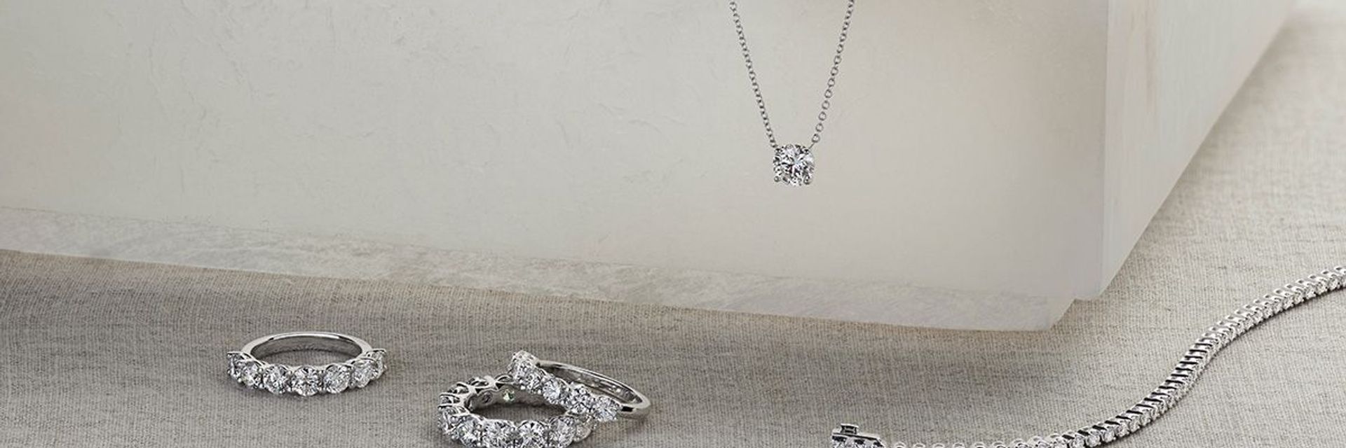 Diamond jewelry in 14k white gold.